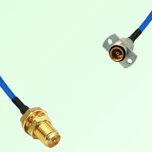 Semi-Flexible Jumper SBMA Female 2 Hole Flange Mount to RP SMA Bulkhead Female