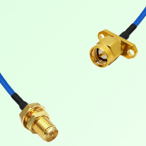 Semi-Flexible Jumper SMA Male 2 Hole Flange Mount to RP SMA Bulkhead Female
