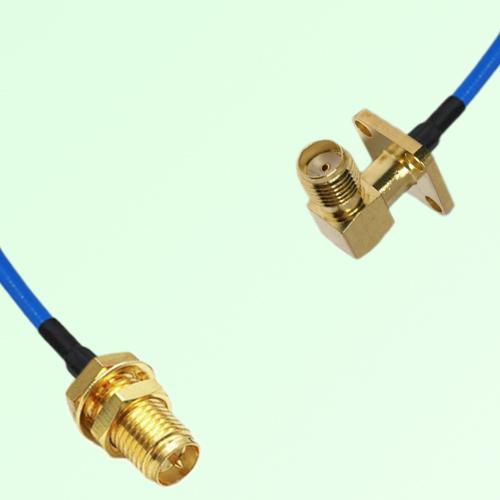 Semi-Flexible Jumper SMA Female Right Angle 4 Hole to RP SMA Bulkhead Female