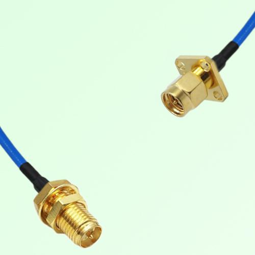 Semi-Flexible Jumper SMA Male 4 Hole 12.7x12.7mm to RP SMA Bulkhead Female
