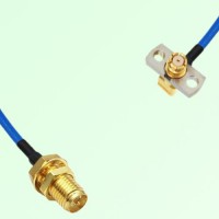 Semi-Flexible Jumper SMP Female Right Angle 2 Hole to RP SMA Bulkhead Female