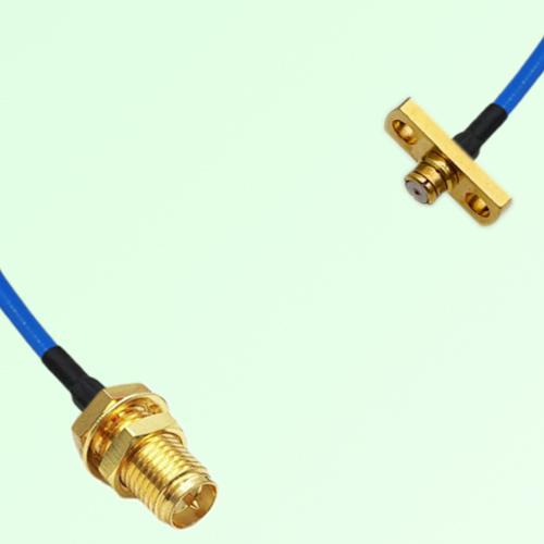 Semi-Flexible Jumper SMP Female 2 Hole Flange Mount to RP SMA Bulkhead Female Semi-Flexible Jumper SMP Female 2 Hole Flange Mount to RP SMA Bulkhead Female
