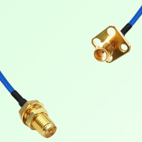 Semi-Flexible Jumper SSMA Female 4 Hole 12.7x12.7mm to RP SMA Bulkhead Female