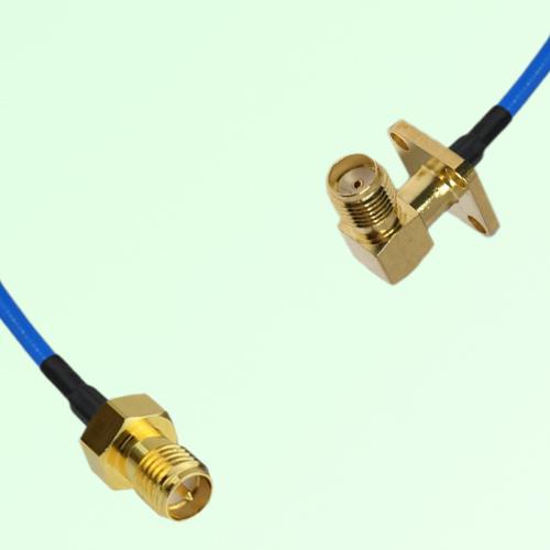 Semi-Flexible Jumper SMA Female Right Angle 4 Hole 12.7x12.7mm to RP SMA Female