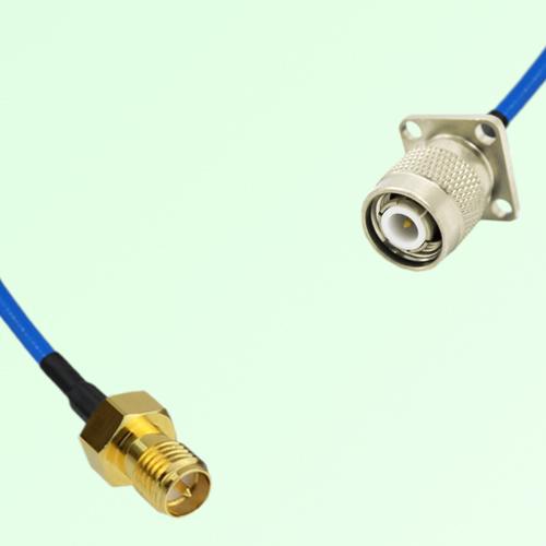 Semi-Flexible Jumper TNC Male 4 Hole Flange Mount 17.5x17.5mm to RP SMA Female Semi-Flexible Jumper TNC Male 4 Hole Flange Mount 17.5x17.5mm to RP SMA Female