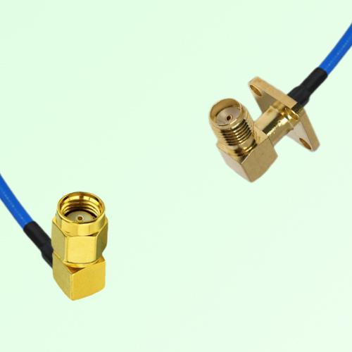 Semi-Flexible Jumper SMA Female Right Angle 4 Hole to RP SMA Male Right Angle