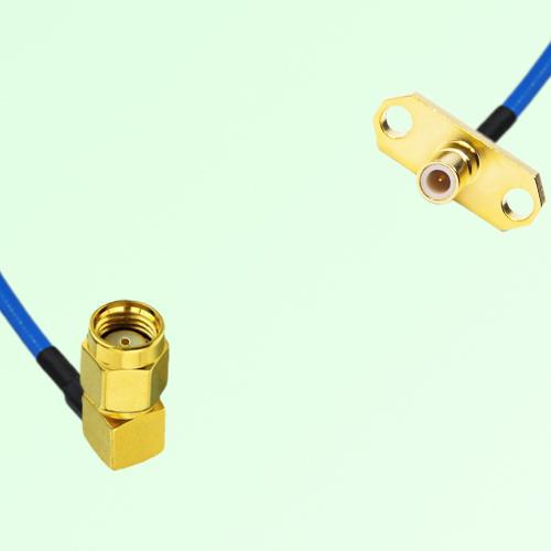 Semi-Flexible Jumper SMB Male 2 Hole Flange Mount to RP SMA Male Right Angle Semi-Flexible Jumper SMB Male 2 Hole Flange Mount to RP SMA Male Right Angle