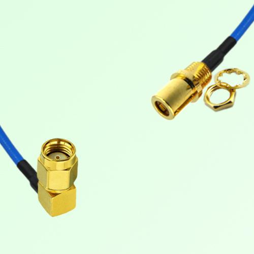 Semi-Flexible Jumper SMB Front Mount Bulkhead Female to RP SMA Male Right Angle Semi-Flexible Jumper SMB Front Mount Bulkhead Female to RP SMA Male Right Angle
