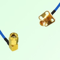 Semi-Flexible Jumper SSMA Female 4 Hole 12.7x12.7mm to RP SMA Male Right Angle Semi-Flexible Jumper SSMA Female 4 Hole 12.7x12.7mm to RP SMA Male Right Angle