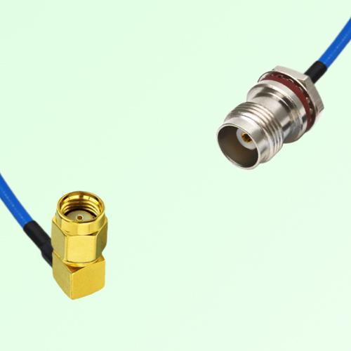 Semi-Flexible TNC Front Mount O-Ring Bulkhead Female - RP SMA Male Right Angle Semi-Flexible TNC Front Mount O-Ring Bulkhead Female - RP SMA Male Right Angle
