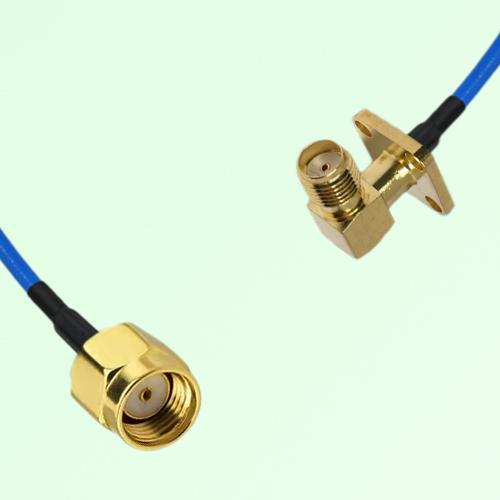 Semi-Flexible Jumper SMA Female Right Angle 4 Hole 12.7x12.7mm to RP SMA Male