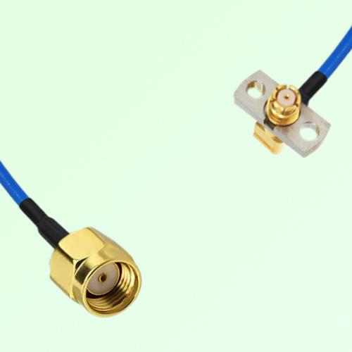Semi-Flexible Jumper SMP Female Right Angle 2 Hole Flange Mount to RP SMA Male Semi-Flexible Jumper SMP Female Right Angle 2 Hole Flange Mount to RP SMA Male