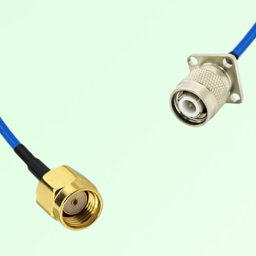 Semi-Flexible Jumper TNC Male 4 Hole Flange Mount 17.5x17.5mm to RP SMA Male Semi-Flexible Jumper TNC Male 4 Hole Flange Mount 17.5x17.5mm to RP SMA Male