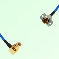 Semi-Flexible Jumper SBMA Female 2 Hole Flange Mount to SMB Male Right Angle