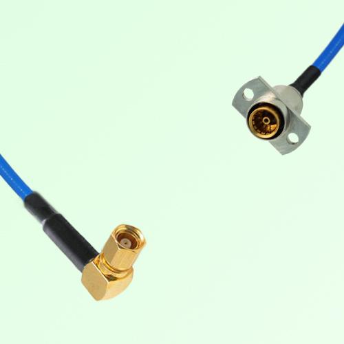 Semi-Flexible Jumper SBMA Female 2 Hole Flange Mount to SMC Female Right Angle Semi-Flexible Jumper SBMA Female 2 Hole Flange Mount to SMC Female Right Angle