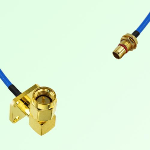 Semi-Flexible Jumper SBMA Bulkhead Male to SMA Male Right Angle 4 Hole 12.7mm Semi-Flexible Jumper SBMA Bulkhead Male to SMA Male Right Angle 4 Hole 12.7mm