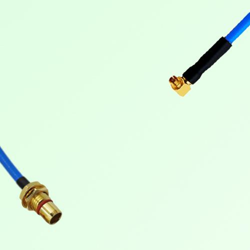 Semi-Flexible Jumper SMPM / SSMP Female Right Angle to SBMA Bulkhead Male Semi-Flexible Jumper SMPM / SSMP Female Right Angle to SBMA Bulkhead Male