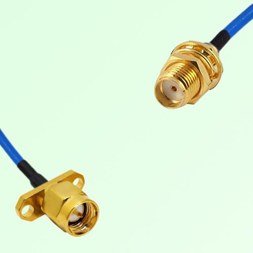 Semi-Flexible Jumper SMA Bulkhead Female to SMA Male 2 Hole Flange Mount