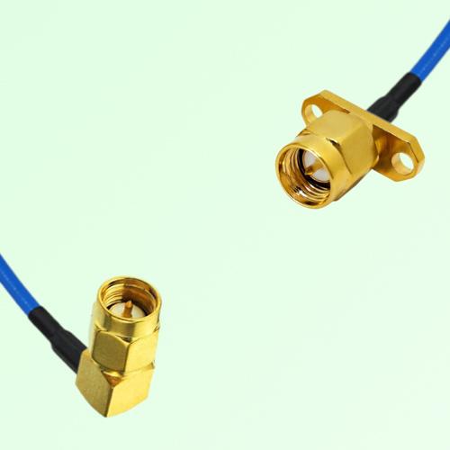Semi-Flexible Jumper SMA Male 2 Hole Flange Mount to SMA Male Right Angle Semi-Flexible Jumper SMA Male 2 Hole Flange Mount to SMA Male Right Angle