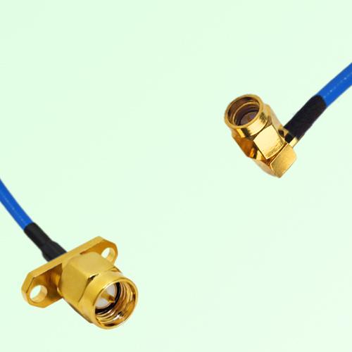 Semi-Flexible Jumper SSMA Male Right Angle to SMA Male 2 Hole Flange Mount