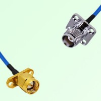 Semi-Flexible Jumper TNC Female 4 Hole 17.5x17.5mm to SMA Male 2 Hole Semi-Flexible Jumper TNC Female 4 Hole 17.5x17.5mm to SMA Male 2 Hole