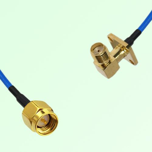 Semi-Flexible Jumper SMA Female Right Angle 4 Hole 12.7x12.7mm to SMA Male Semi-Flexible Jumper SMA Female Right Angle 4 Hole 12.7x12.7mm to SMA Male