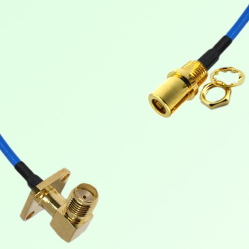 Semi-Flexible SMB Front Mount Bulkhead Female to SMA Female Right Angle 4 Hole Semi-Flexible SMB Front Mount Bulkhead Female to SMA Female Right Angle 4 Hole