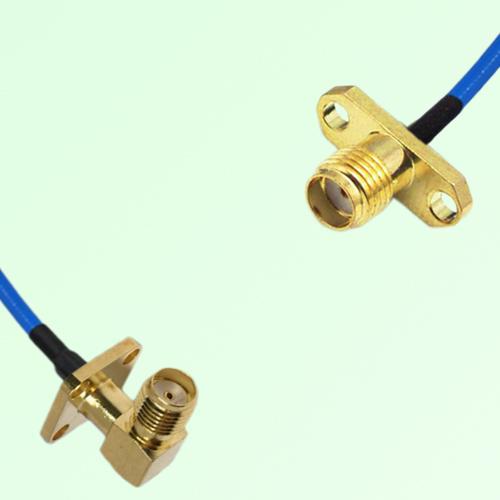 Semi-Flexible Jumper SSMA Female 2 Hole to SMA Female Right Angle 4 Hole 12.7mm