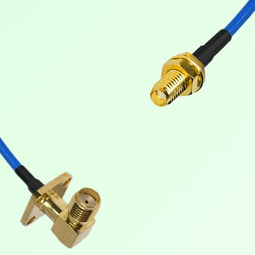 Semi-Flexible Jumper SSMA Bulkhead Female to SMA Female Right Angle 4 Hole