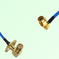 Semi-Flexible Jumper SSMA Male Right Angle to SMA Female Right Angle 4 Hole
