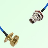 Semi-Flexible TNC Bulkhead Female with O-Ring to SMA Female Right Angle 4 Hole Semi-Flexible TNC Bulkhead Female with O-Ring to SMA Female Right Angle 4 Hole
