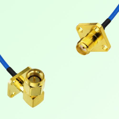 Semi-Flexible Jumper SMA Female 4 Hole 12.7mm to SMA Male Right Angle 4 Hole