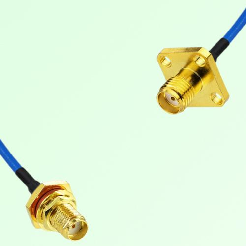 Semi-Flexible Jumper SMA Female 4 Hole 12.7mm to SMA Bulkhead Female with O-Ring Semi-Flexible Jumper SMA Female 4 Hole 12.7mm to SMA Bulkhead Female with O-Ring