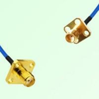 Semi-Flexible Jumper SSMA Female 4 Hole 12.7mm to SMA Female 4 Hole 12.7mm