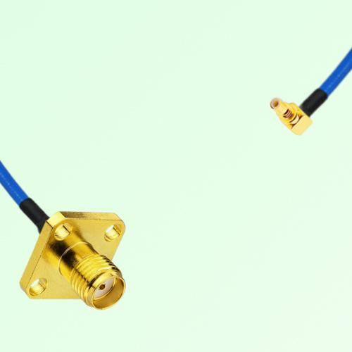 Semi-Flexible Jumper SSMC Male Right Angle to SMA Female 4 Hole 12.7x12.7mm