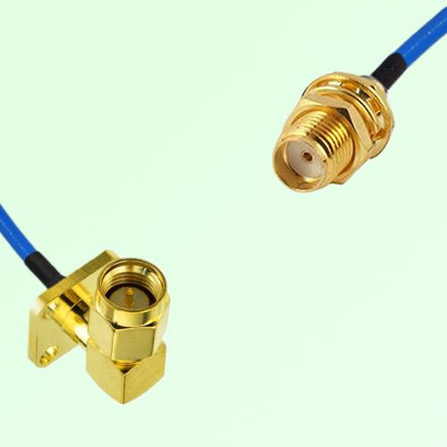 Semi-Flexible Jumper SMA Bulkhead Female to SMA Male Right Angle 4 Hole 12.7mm Semi-Flexible Jumper SMA Bulkhead Female to SMA Male Right Angle 4 Hole 12.7mm