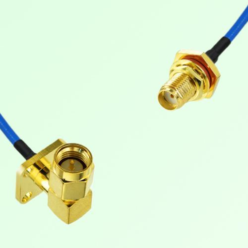 Semi-Flexible SMA Bulkhead Female with O-Ring to SMA Male Right Angle 4 Hole Semi-Flexible SMA Bulkhead Female with O-Ring to SMA Male Right Angle 4 Hole
