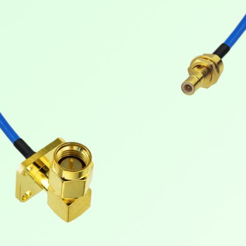 Semi-Flexible Jumper SMB Bulkhead Male to SMA Male Right Angle 4 Hole 12.7mm