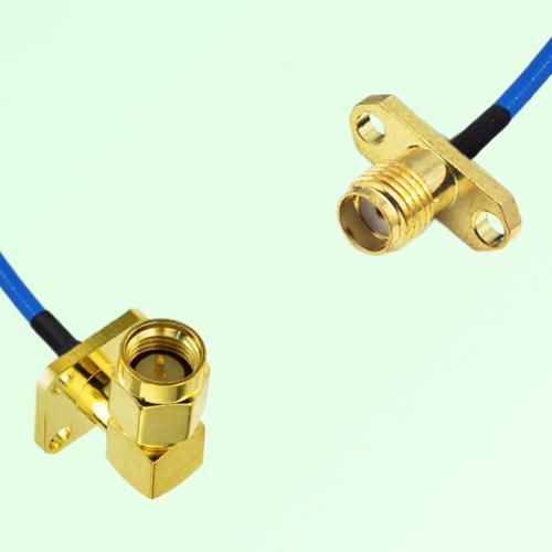 Semi-Flexible Jumper SSMA Female 2 Hole to SMA Male Right Angle 4 Hole 12.7mm