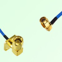 Semi-Flexible Jumper SSMA Male Right Angle to SMA Male Right Angle 4 Hole 12.7mm