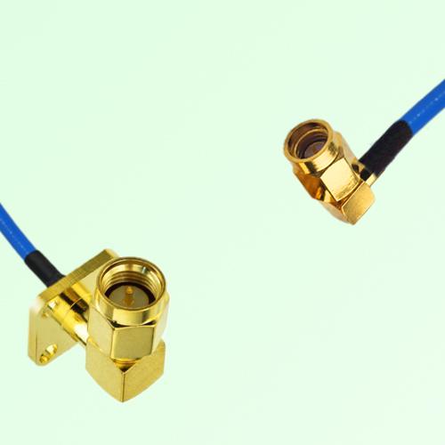 Semi-Flexible Jumper SSMA Male Right Angle to SMA Male Right Angle 4 Hole 12.7mm