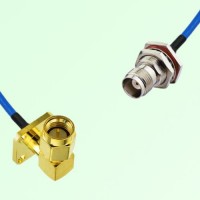 Semi-Flexible TNC Bulkhead Female with O-Ring to SMA Male Right Angle 4 Hole Semi-Flexible TNC Bulkhead Female with O-Ring to SMA Male Right Angle 4 Hole