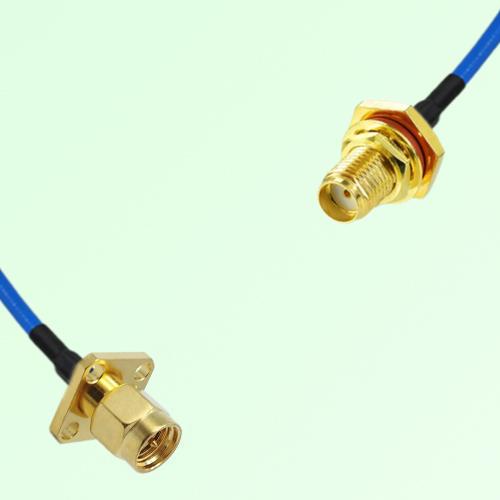 Semi-Flexible Jumper SMA Bulkhead Female with O-Ring to SMA Male 4 Hole 12.7mm Semi-Flexible Jumper SMA Bulkhead Female with O-Ring to SMA Male 4 Hole 12.7mm
