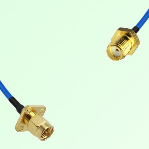 Semi-Flexible Jumper SMA Female to SMA Male 4 Hole Flange Mount 12.7x12.7mm Semi-Flexible Jumper SMA Female to SMA Male 4 Hole Flange Mount 12.7x12.7mm