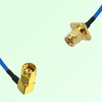 Semi-Flexible Jumper SMA Male 4 Hole 12.7x12.7mm to SMA Male Right Angle Semi-Flexible Jumper SMA Male 4 Hole 12.7x12.7mm to SMA Male Right Angle