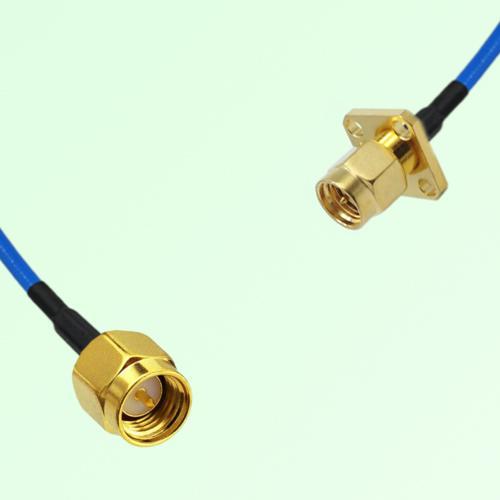 Semi-Flexible Jumper SMA Male 4 Hole Flange Mount 12.7x12.7mm to SMA Male Semi-Flexible Jumper SMA Male 4 Hole Flange Mount 12.7x12.7mm to SMA Male
