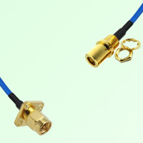 Semi-Flexible Jumper SMB Front Mount Bulkhead Female to SMA Male 4 Hole 12.7mm