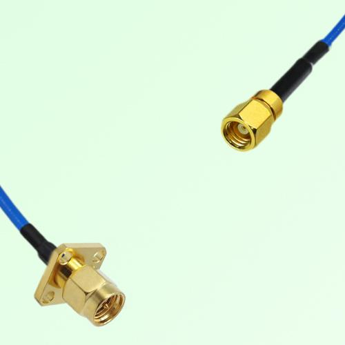 Semi-Flexible Jumper SMC Female to SMA Male 4 Hole Flange Mount 12.7x12.7mm