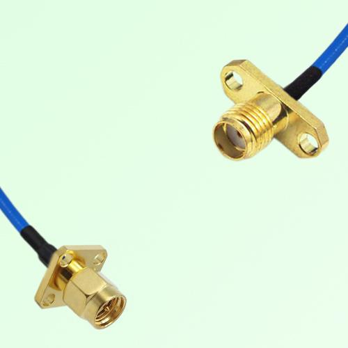 Semi-Flexible Jumper SSMA Female 2 Hole to SMA Male 4 Hole 12.7x12.7mm Semi-Flexible Jumper SSMA Female 2 Hole to SMA Male 4 Hole 12.7x12.7mm