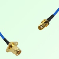 Semi-Flexible Jumper SSMA Female to SMA Male 4 Hole Flange Mount 12.7x12.7mm